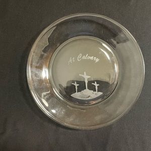3 Crosses Hand Etched Plate